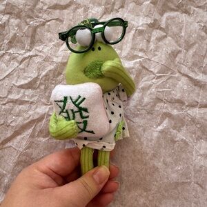 Cute Bikini Bottom Residents Dopey Fish Leopard Print Plush Bag Charm Keychain